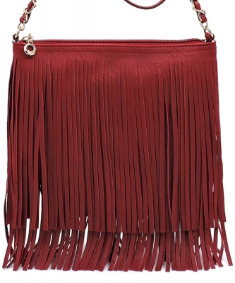 Western Fringe Cross Body Bag E031 RED